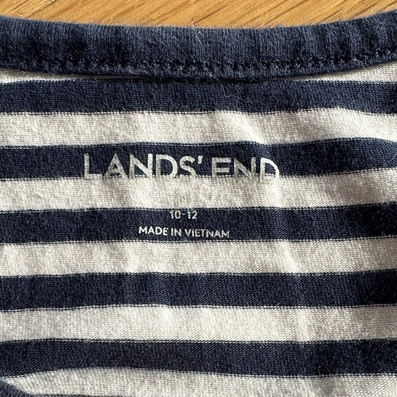 Lands' End Girl’s Navy and Coral Cat Graphic Tee - Picture 2 of 7